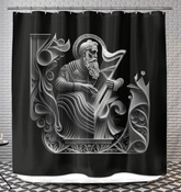 Motown Mist Shower Curtain displayed in a modern bathroom setting
